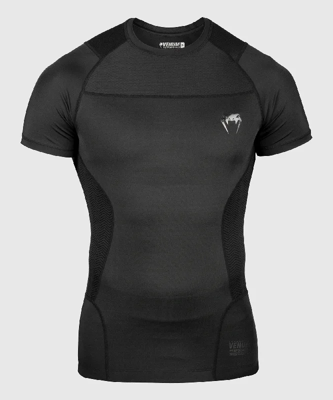 men's bow ties-Venum G-Fit Rashguard - Short Sleeves - Black