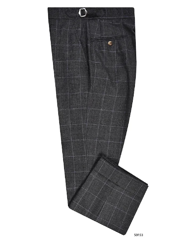 men's mock turtlenecks-Dugdale Royal Classic: Grey Windowpane