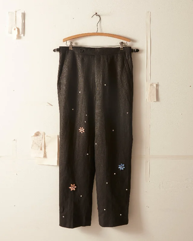 men's long-sleeve tees-Flower Gem Trouser