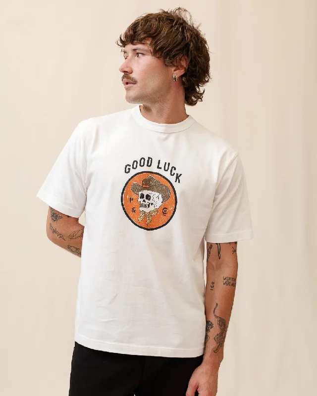 men's double-breasted suits-Good Luck T-Shirt - Off White