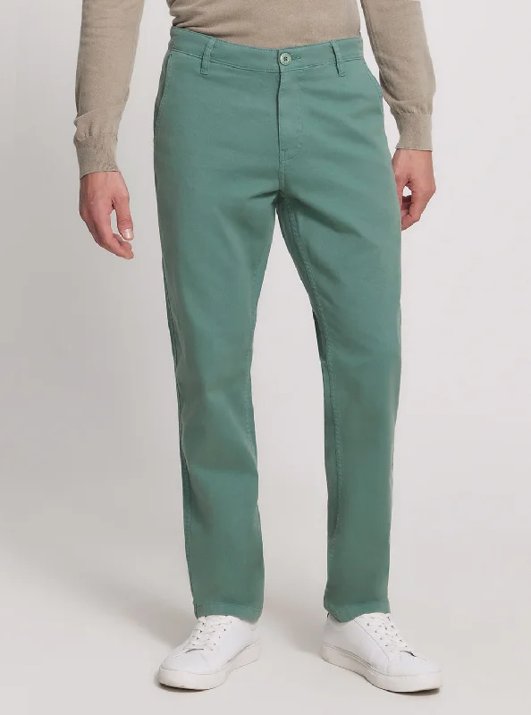 men's jogger pants-Green Mid-Rise Angels Chino Pants