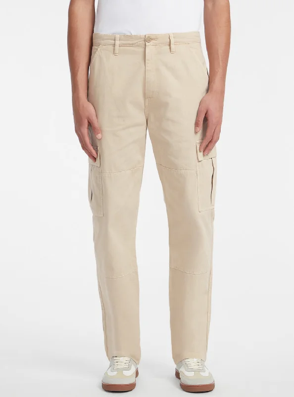 men's chino shorts-Guess Jeans Beige Cargo Chino Pants