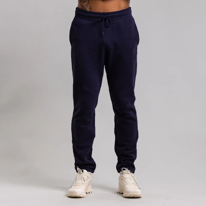 men's checkered hoodies-Labb Block Track Pant Unisex NAVY