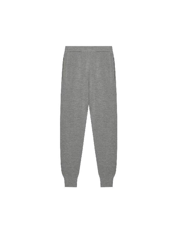 men's relaxed blazers-Mens DNA Regenerative Merino Wool Track Pants—grey marl