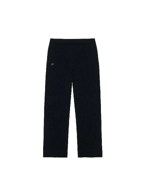 men's dress pants-Archive Mens Recycled Cashmere Loose Track Pants—black