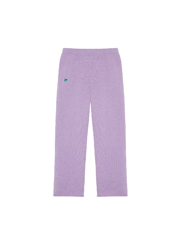 men's slim vests-Mens Recycled Cashmere Loose Track Pants—orchid purple