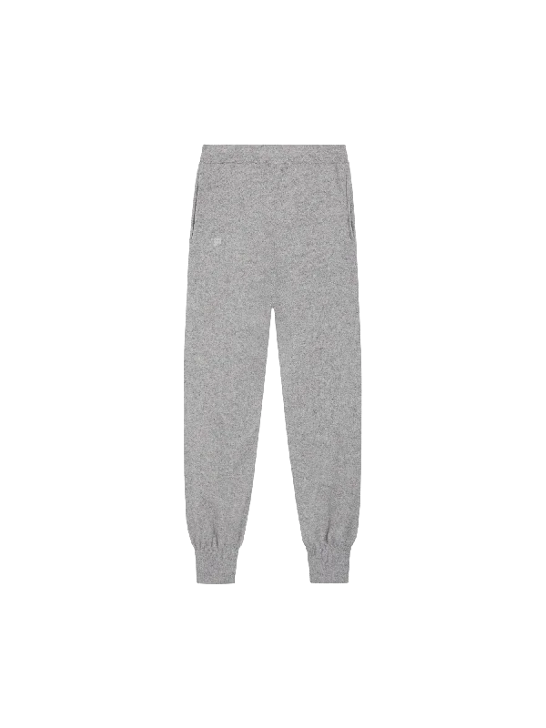 men's slim polos-Mens Recycled Cashmere Track Pants—pale grey melange