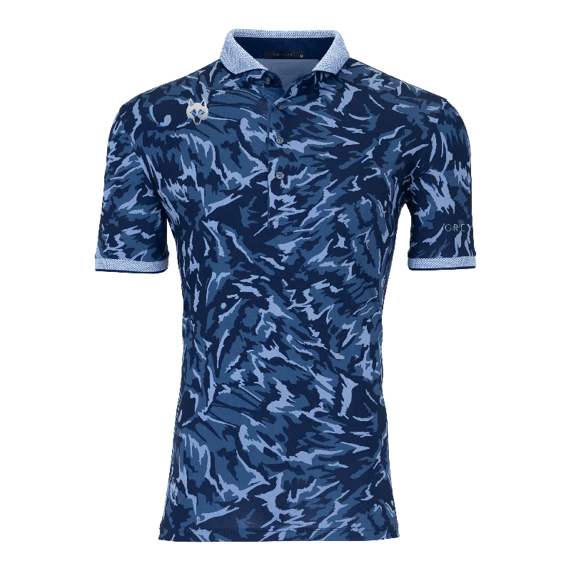 men's striped polos-Players Club Midas Wolf Camo Polo