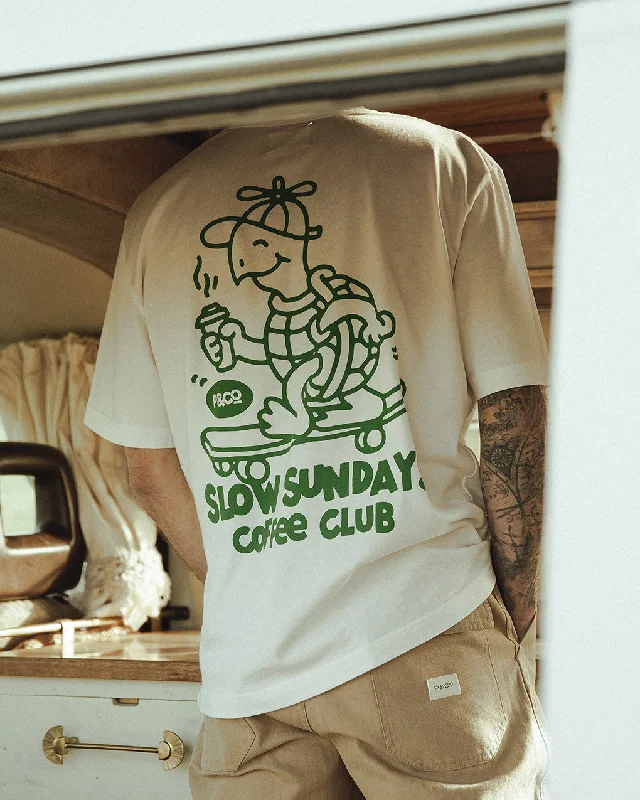 men's hiking polos-Slow Sundays T-Shirt - Off White