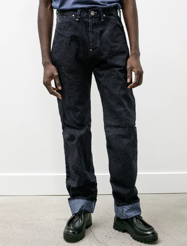 men's utility trousers-125 High Straight Jeans 16oz Selvage Denim x Achilles Heel