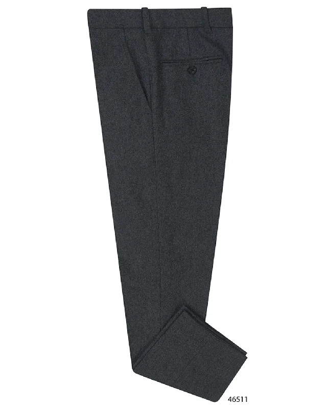 men's leather hoodies-VBC Dark Grey Flannel Dress Pant