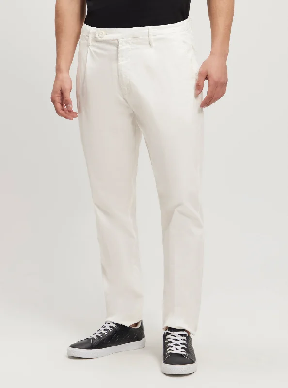 men's seersucker blazers-White Noah Mid-Rise Chino Pants