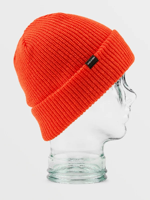 men's casual tees-Kids Lined Beanie - Orange Shock