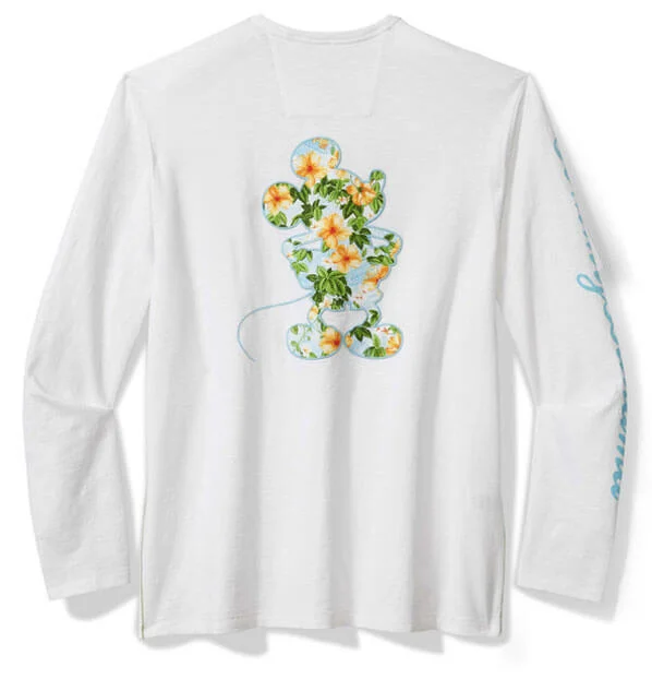 men's slim fit blazers-Tommy Bahama Big & Tall Disney Postcard To Paradise Lux Long Sleeve T-Shirt - White