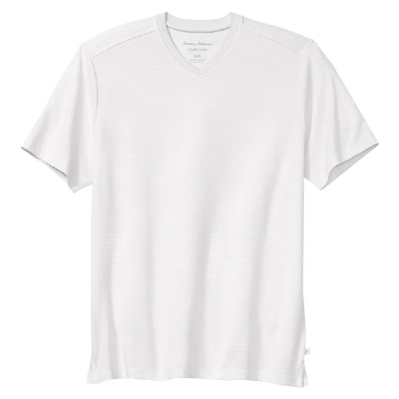 men's minimalist sneakers-Tommy Bahama IslandZone Coastal Crest V-Neck T-Shirt - White