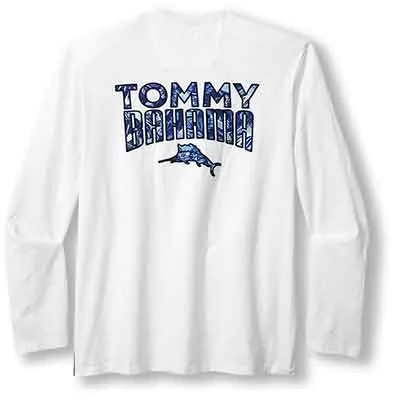 men's twill trousers-Tommy Bahama Ocean Escape Lux Long Sleeve T-Shirt - White